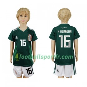 Tenue Mexique H.Herrera 16 Enfant Domicile Coupe du monde 2018 Maillot de Foot